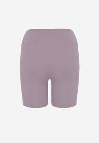 Born2be - Fioletowe Szorty Sportowe o Fasonie Kolarek Dill. Okazja: na co dzień. Kolor: fioletowy. Wzór: gładki. Styl: sportowy #3