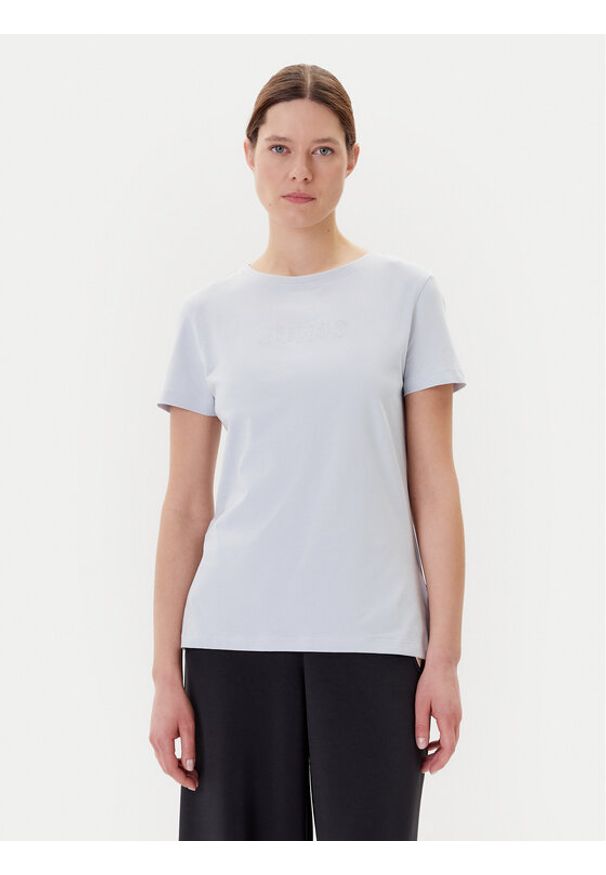 Guess T-Shirt V3BI11 J1314 Błękitny Regular Fit. Kolor: niebieski. Materiał: bawełna