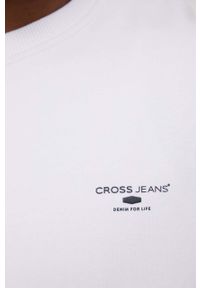 Cross Jeans bluza męska kolor biały z nadrukiem. Okazja: na co dzień. Kolor: biały. Wzór: nadruk. Styl: casual