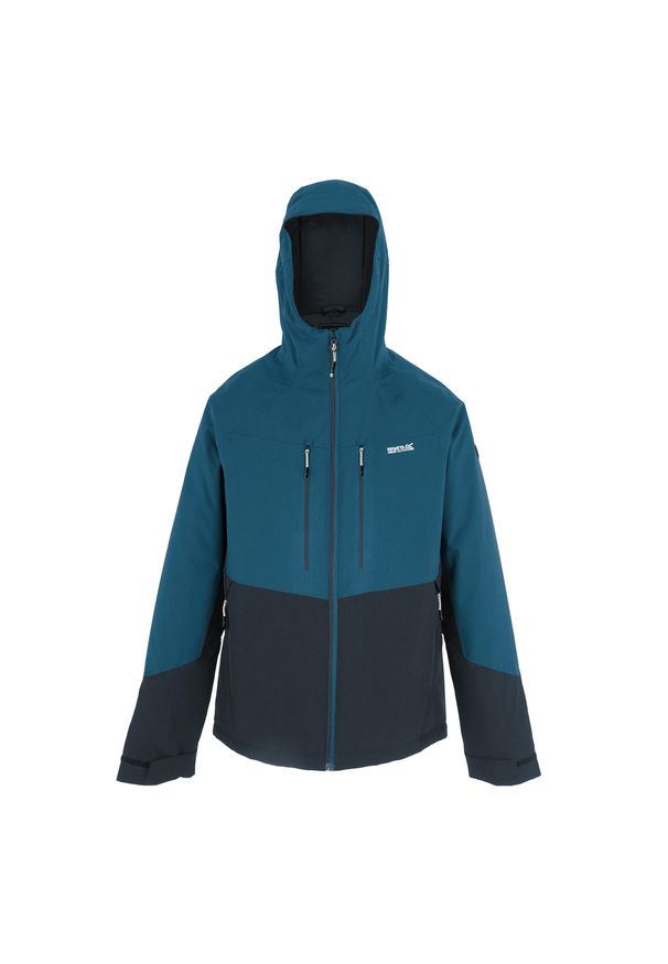 Regatta - Męska Kurtka Ocieplana Highton Stretch Padded Jacket. Kolor: wielokolorowy, niebieski, żółty. Materiał: puch. Sport: turystyka piesza