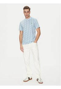Lacoste T-Shirt TH2831 Błękitny Regular Fit. Kolor: niebieski. Materiał: bawełna #4