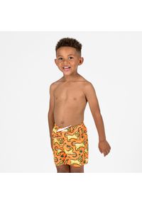 OLAIAN - Spodenki surfingowe dla dzieci Olaian 100 Tiger. Kolor: pomarańczowy. Materiał: materiał, poliester. Długość: krótkie