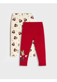 Sinsay - Legginsy 2 pack Myszka Minnie - czerwony. Kolor: czerwony. Wzór: motyw z bajki #1