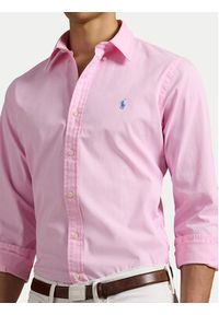 Polo Ralph Lauren Koszula 710937993016 Różowy Custom Fit. Typ kołnierza: polo. Kolor: różowy. Materiał: bawełna