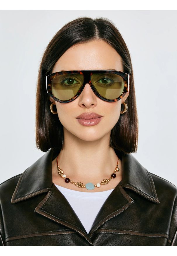 Big-Star - Okulary przeciwsłoneczne damskie brązowe Soreli 803. Kolor: brązowy