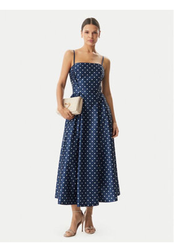 Rinascimento Sukienka koktajlowa CFC0129296003 Niebieski Regular Fit. Kolor: niebieski. Materiał: syntetyk. Styl: wizytowy