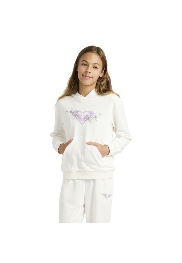 Roxy - Bluza z kapturem dla Dziewczynki SURF FEELING TERRY Biały. Okazja: na co dzień. Typ kołnierza: kaptur. Kolor: biały. Materiał: poliester, bawełna, tkanina. Sezon: lato. Styl: casual