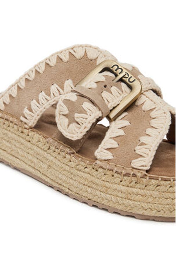 Mou Espadryle Jute sandal MU.SW641003A Różowy. Kolor: różowy. Materiał: zamsz, skóra