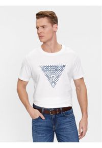 Guess T-Shirt Ss Cn Triangle Embro M4RI27 K8FQ4 Biały Regular Fit. Kolor: biały. Materiał: bawełna
