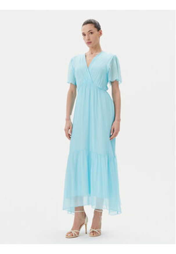 Haveone Sukienka letnia AFF-N006 Niebieski Loose Fit. Kolor: niebieski. Materiał: wiskoza. Sezon: lato