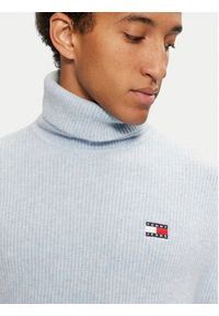 Tommy Jeans Golf DM0DM20602 Błękitny Slim Fit. Typ kołnierza: golf. Kolor: niebieski. Materiał: syntetyk #4