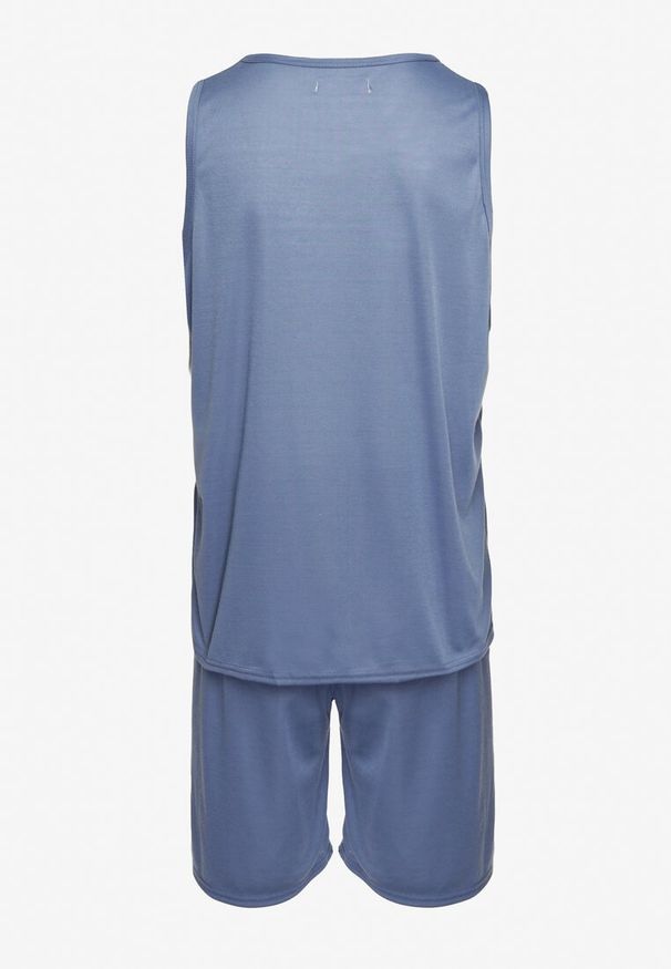 Born2be - Niebieska 2-Częściowa Piżama Bawełniana Koszulka bez Rękawów i Luźne Szorty Zazzna. Kolor: niebieski. Materiał: bawełna