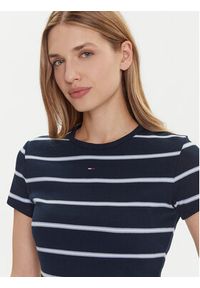 Tommy Jeans T-Shirt Essential DW0DW17383 Granatowy Slim Fit. Kolor: niebieski. Materiał: bawełna #5