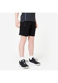Decathlon - Spodenki sportowe dla dzieci. Okazja: na uczelnię. Kolor: czarny. Materiał: poliester, materiał. Styl: sportowy. Sport: joga i pilates #1