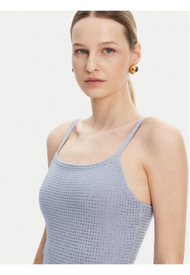 Guess Sukienka dzianinowa W5GK45 Z3MN2 Niebieski Regular Fit. Kolor: niebieski. Materiał: syntetyk, wiskoza