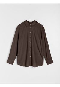 Sinsay - Koszula z domieszką lnu - brązowy. Kolor: brązowy. Materiał: len