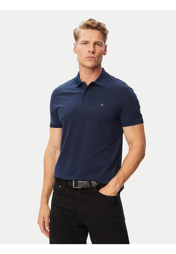 TOMMY HILFIGER - Tommy Hilfiger Polo Performance MW0MW37309 Granatowy Regular Fit. Typ kołnierza: polo. Kolor: niebieski. Materiał: bawełna