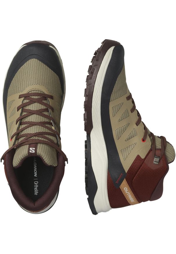 salomon - Buty męskie Salomon Trekkings Outrise Mid Gtx. Kolor: beżowy. Materiał: materiał. Sport: turystyka piesza