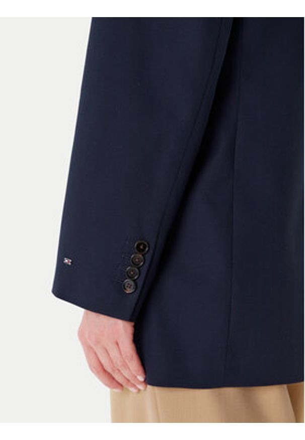 TOMMY HILFIGER - Tommy Hilfiger Marynarka Elevated WW0WW46808 Granatowy Relaxed Fit. Kolor: niebieski. Materiał: bawełna
