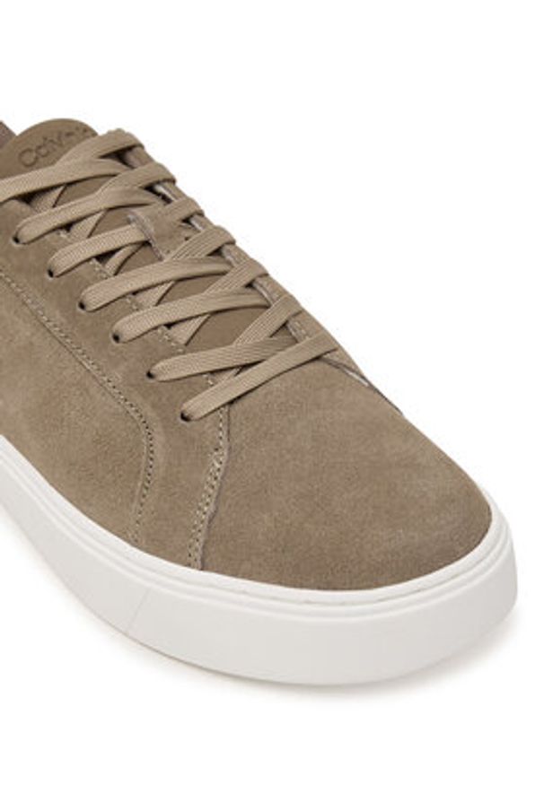 Calvin Klein Sneakersy Classic Cupsole Laceup Su YM0YM01434 Beżowy. Kolor: beżowy. Materiał: skóra, zamsz