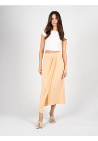Patrizia Pepe Spódnica | 8G0346/J113 | Kobieta | Łososiowy. Okazja: na co dzień. Kolor: różowy. Materiał: acetat, poliamid, elastan. Długość: krótkie. Sezon: lato. Styl: casual, elegancki