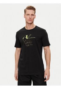 Calvin Klein Jeans T-Shirt Monogram Echo J30J325352 Czarny Regular Fit. Kolor: czarny. Materiał: bawełna