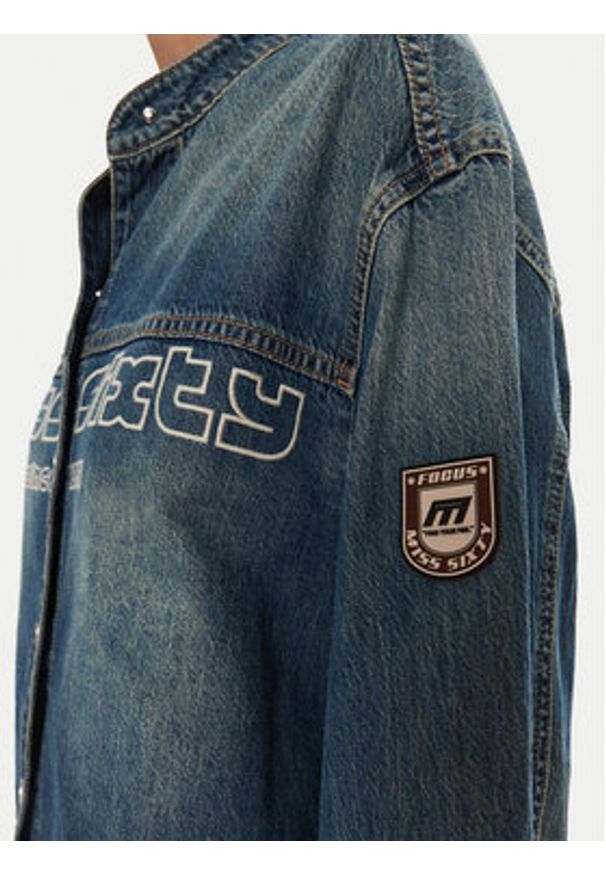 Miss Sixty Kurtka jeansowa 6L3XJ5180000 Niebieski Regular Fit. Kolor: niebieski. Materiał: bawełna