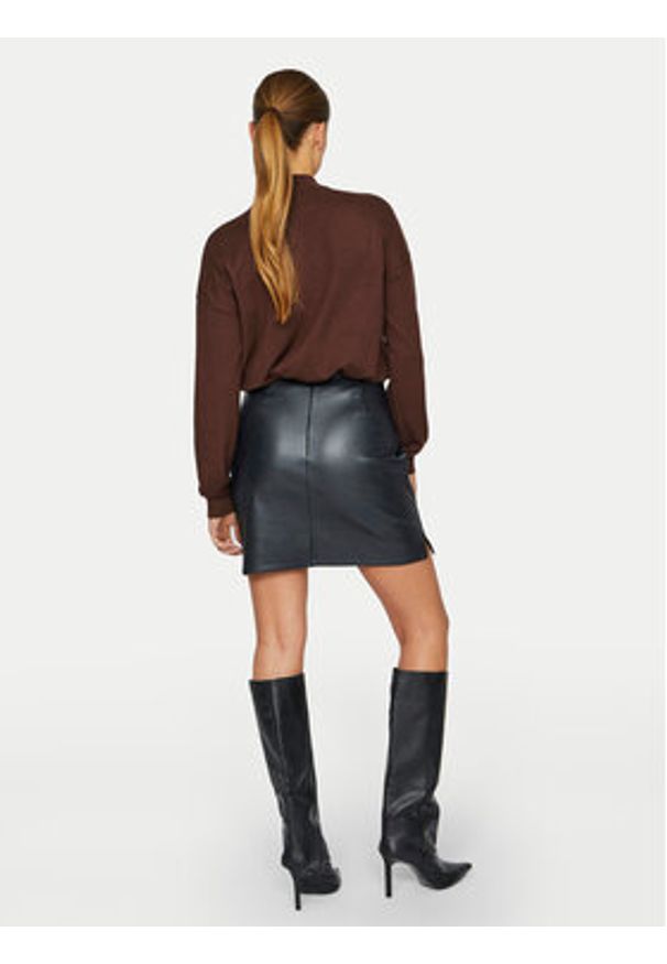 Vila Spódnica z imitacji skóry Paz 14102686 Czarny Slim Fit. Kolor: czarny. Materiał: skóra