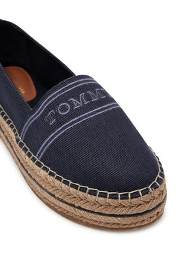 TOMMY HILFIGER - Tommy Hilfiger Espadryle Denim Platform Espadrille FW0FW08543 Granatowy. Kolor: niebieski. Materiał: materiał. Obcas: na platformie