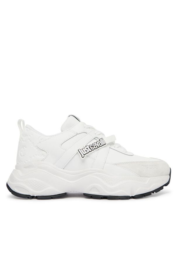 Just Cavalli Sneakersy 80RA3SL2 ZPC05 Biały. Kolor: biały. Materiał: skóra