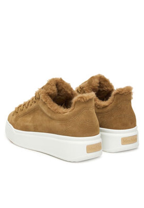 Max Mara Sneakersy Tmaxi 2524766112650 Brązowy. Kolor: brązowy. Materiał: skóra, zamsz