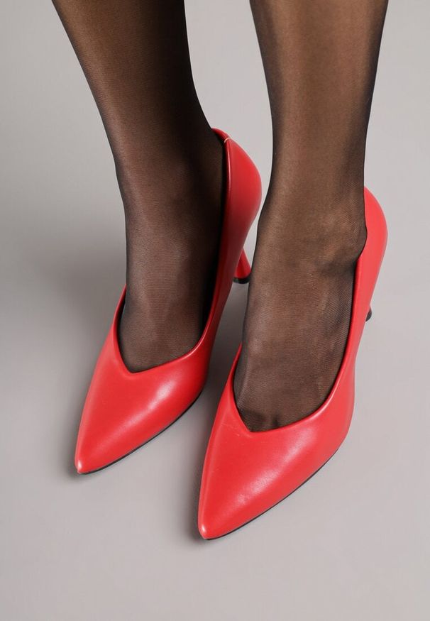 Born2be - Czerwone Szpilki Vices na Klepsydrze z Wkładką ze Skóry Naturalnej Dandre. Okazja: na spotkanie biznesowe, na imprezę, do pracy, na co dzień. Kolor: czerwony. Materiał: skóra. Obcas: na szpilce. Styl: casual, biznesowy, wizytowy