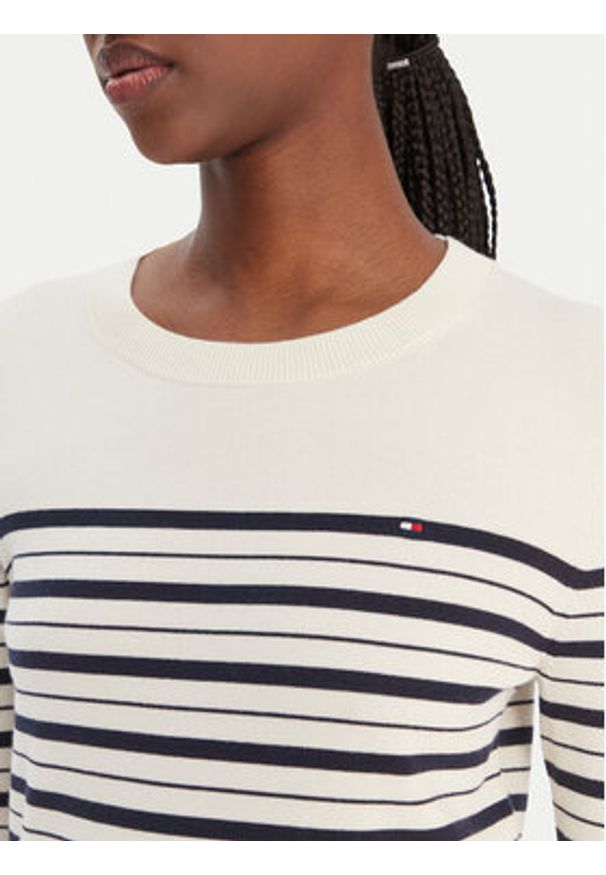 TOMMY HILFIGER - Tommy Hilfiger Sweter WW0WW44984 Beżowy Regular Fit. Kolor: beżowy. Materiał: syntetyk