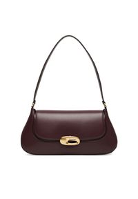 Calvin Klein Torebka Hardware Flap Shoulder Bag LV04F3146G Bordowy. Kolor: czerwony. Materiał: skórzane