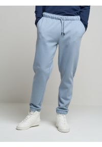Big-Star - Spodnie dresowe męskie z bawełny organicznej niebieskie William 400. Kolor: niebieski. Materiał: dresówka, bawełna. Wzór: aplikacja, nadruk #4