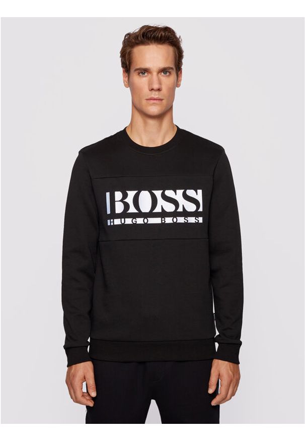 BOSS - Boss Bluza Salbo 1 50447034 Czarny Regular Fit. Kolor: czarny. Materiał: bawełna