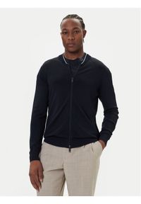 Bugatti Sweter 7600-85570D Granatowy Regular Fit. Kolor: niebieski. Materiał: syntetyk #1