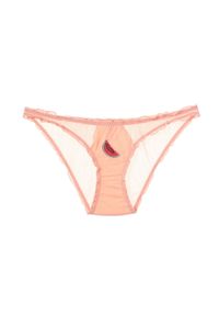 Intica - Figi z haftem owocowym z delikatnego materiału Anjana. Kolor: różowy. Materiał: materiał. Wzór: haft