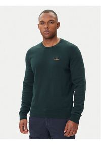 Aeronautica Militare Sweter 252MA1611UL00506 Zielony Regular Fit. Kolor: zielony. Materiał: bawełna