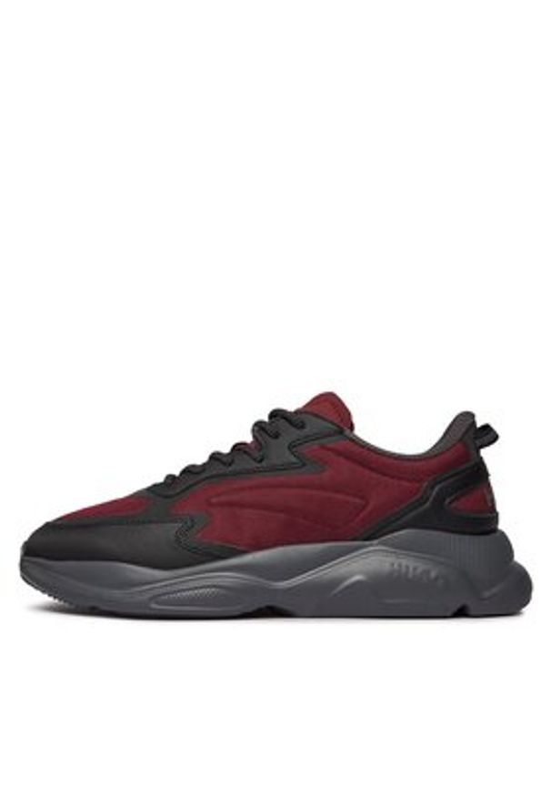 Hugo Sneakersy Leon 50503044 10254074 01 Bordowy. Kolor: czerwony. Materiał: skóra