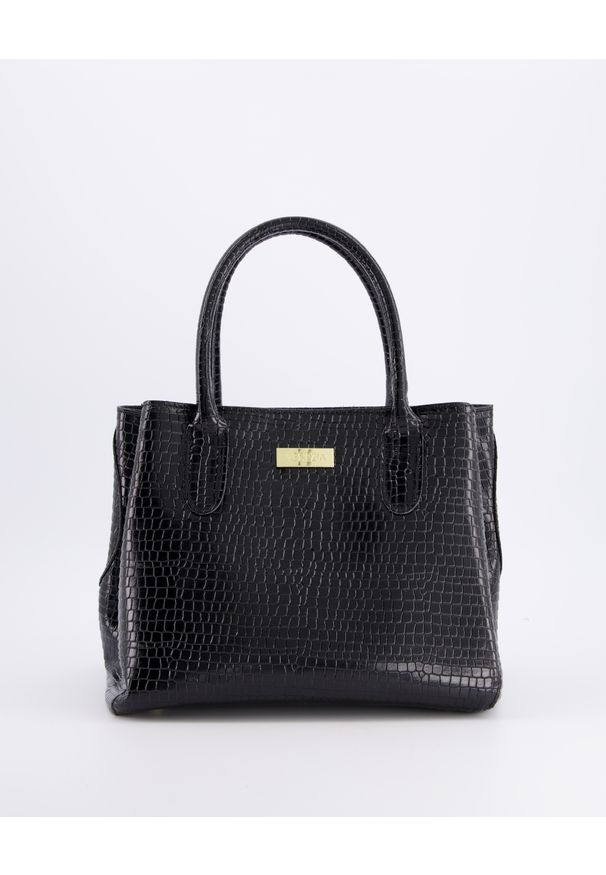 Venezia - LAKIEROWANA TORBA W KOLORZE CZARNYM 101-118-Y CL NER. Kolor: czarny. Materiał: lakierowane