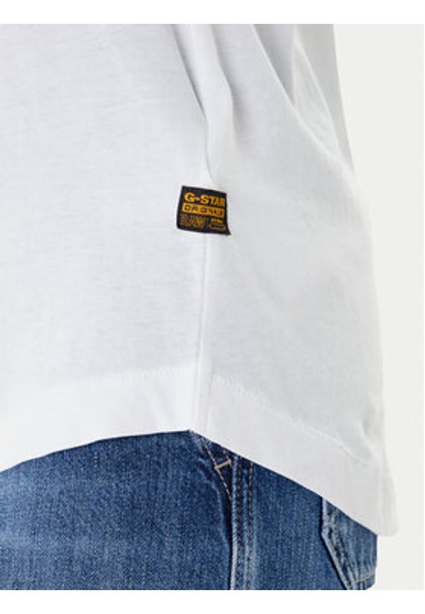G-Star RAW - G-Star Raw T-Shirt Rolled Up D24524-4107 Biały Loose Fit. Kolor: biały. Materiał: bawełna