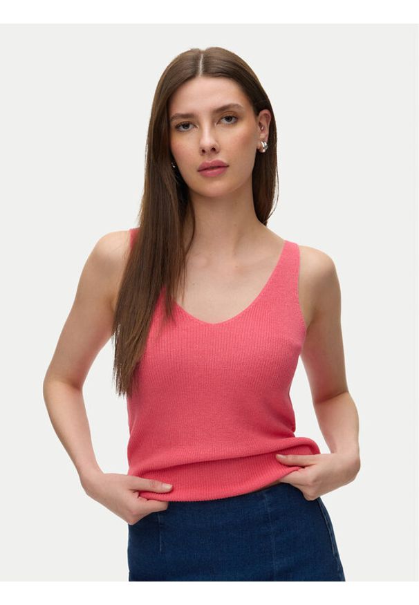 Vero Moda Top New Lex Sun 10281877 Koralowy Regular Fit. Kolor: pomarańczowy. Materiał: wiskoza