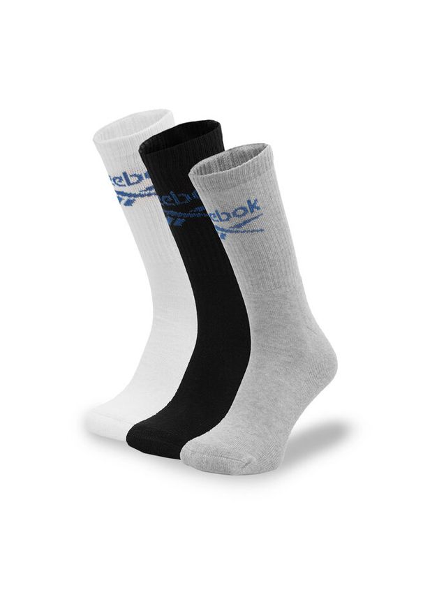 Zestaw 3 par wysokich skarpet unisex Reebok. Wzór: kolorowy