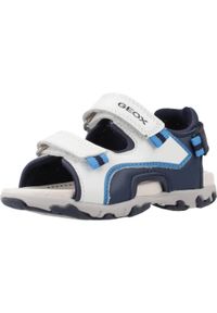 Geox - Sandały GEOX B SANDAL FLAFFEE BOY Biały. Kolor: biały. Materiał: tkanina, skóra. Sezon: lato