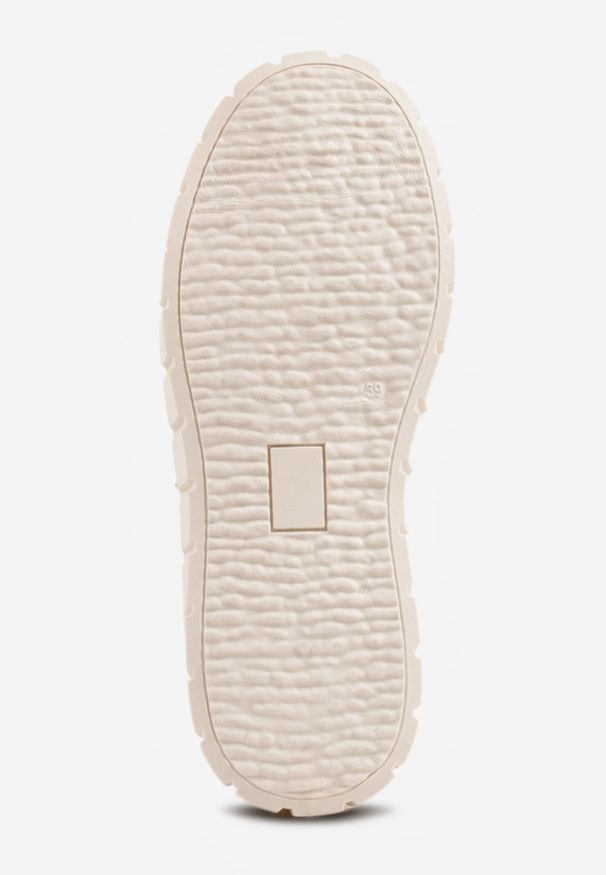 Born2be - Beżowe Casualowe Sneakersy VICES na Grubej Podeszwie z Tłoczeniami Therelle. Okazja: na co dzień. Kolor: beżowy. Materiał: dzianina, jeans