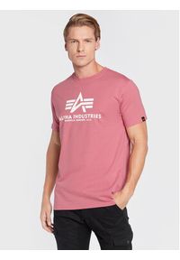 Alpha Industries T-Shirt Basic 100501 Różowy Regular Fit. Kolor: różowy. Materiał: bawełna #5