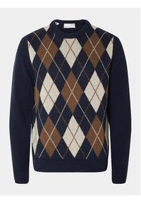 Selected Homme Sweter 16090764 Granatowy Regular Fit. Kolor: niebieski. Materiał: wełna #3