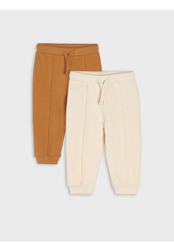 Sinsay - Spodnie dresowe jogger 2 pack - brązowy. Kolor: brązowy. Materiał: dresówka