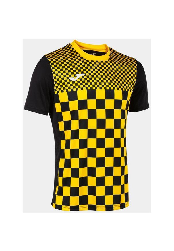 Koszulka Sportowa Joma Flag II Czarna i Żółta 3XS - Lekka i Oddychająca. Kolor: czarny, żółty, wielokolorowy. Materiał: poliester. Sport: piłka nożna